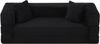 LVHOM Schlafsofa 2 Sitzer mit Seitentaschen, Bodensofa mit schlaffunktion, Klappsofa aus Cord, kein Aufbau erforderlich, Schwarz Bild 2