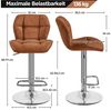 Yaheetech 2er-Set Barhocker mit Fußstütze, Drehbar & Höhenverstellbar, Retro-Braun Bild 3
