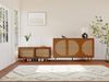 Sideboard-Set B140 x T40 x H48 cm aus Rattan & Spanplatte in Walnuss – Kommode + Schuhschrank Bild 3