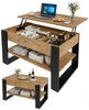 TREND WERK Couchtisch Lift-Couchtisch höhenverstellbar Sofatisch 92×54 cm mit Stauraum, verstecktem Fach Wohnzimmertisch Holz modern Bild 2