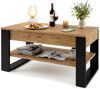 TREND WERK Couchtisch Lift-Couchtisch höhenverstellbar Sofatisch 92×54 cm mit Stauraum, verstecktem Fach Wohnzimmertisch Holz modern Bild 3