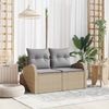 vidaXL Gartensofa mit Kissen Beige 124 x 62 x 69cm Poly-Rattan 42006745 Bild 1