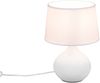 LED Tischleuchte mit Keramikfuß Weiß & Stoffschirm Weiß, Höhe 29cm Bild 2
