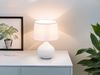 LED Tischleuchte mit Keramikfuß Weiß & Stoffschirm Weiß, Höhe 29cm Bild 5
