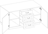 Kommode Stilo 150cm Landhaus Weiß Eiche Artisan Bild 5
