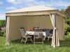 Toolport Gartenpavillon wasserdicht 180g m² Dachplane, Stahlrahmen / Polyester champagner, 3x4 m Bild 2