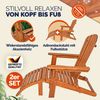 Casaria Gartenliege, 2er Set, klappbar, 160kg Belastbar, Akazienholz, braun, 94 x 84 x 69 cm Bild 2