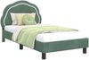 vidaXL Kinderbettgestell mit Kopfteil Meergrün 80 x 160 cm Samt 42010906 Bild 2