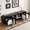 TV-Lowboard Schwarz Weiß 180 cm, moderner TV-Schrank mit Schubladen, Doppeltüren, Kabelmanagement, Sideboard für Wohnzimmer Bild 2