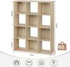 EUGAD Bücherregal, 1-tlg, 4 Ebenen, mit 12 Fächern, freistehendes Würfelregal Bild 3