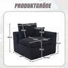 Flieks Einzelsofa Cord Quadrat – Einzelsitzer mit Kissen, ideal im Doppelpack für Ihr Wohnzimmer, Schwarz Bild 4