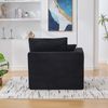 Flieks Einzelsofa Cord Quadrat – Einzelsitzer mit Kissen, ideal im Doppelpack für Ihr Wohnzimmer, Schwarz Bild 3