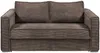 Vente-unique - LORETO Sofa SamtStoff Braun - B 223 cm95 cm x H 90 cm x L 215 cm Bild 3