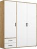 Rauch Möbel 'Voyager' Kleiderschrank, Holz, Weiß | Eiche Artisan, Zubehör Classic, Breite 140 cm | mit Schubladen Bild 2