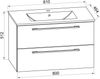 VCM Badmöbel Waschtisch Badinos 914849 Sonoma-Eiche H. 52 x B. 80 x T. 46 cm Bild 4