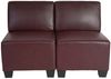 Modular 2-Sitzer Sofa Couch Lyon, Kunstleder ~ rot-braun, ohne Armlehnen Bild 5