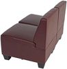 Modular 2-Sitzer Sofa Couch Lyon, Kunstleder ~ rot-braun, ohne Armlehnen Bild 4