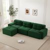 Cloud Modulsofa Boneless L-förmiges Sofa,Modulares Sofa mit Ottoman Modulares Cloud-Sofa 3-Sitzer Corduroy-Cloud-Sofa für Wohnzimmer Montagefreies Sofa,Corduroy,Grün, Bild 3