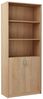 Home Collective Bücherregal mit 5 Ebenen und 2 Türen Mehrzweckschrank Haushaltsschrank, strapazierfähige Laminatplatte, 16 mm dick, mit 4 Einlegeböden, ideal für Schlafzimmer, Wohnzimmer, Flur sonoma Bild 2
