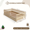 Crazy Pine 'Crazy Basic' Kinderbett mit Rausfallschutz, Skandinavisches Design, Holz, Natur, 90x200 cm, mit Schublade Bild 2
