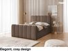MEBLINI Boxspringbett NOMADE 160x200 cm mit Bettkasten – H3/Braun Boucle Polsterbett - Doppelbett mit Topper & Bonellfederkern-Matratze Bild 2