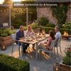 KHG Gartentisch Balkontisch 70x75cm, ausziehbar bis 126 cm, Tischplatte aus Eukalyptus (Outdoor-Tisch ausziehbar), aus Aluminium, zum Schutz pulverbeschichtet, ausziehbar auf 126 cm Bild 3