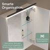 Planetmöbel Badezimmerspiegelschrank Spiegelschrank ARIA (Spiegelschrank Bad mit Beleuchtung und Steckdose, Badschrank mit Spiegel hängend) Bild 3