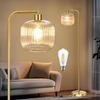 LMaxhome Stehlampe LED Modren Stehleuchte mit Glas Lampenschirm, Höhe 170cm Wohnraumlampe, Fußschalter, LED wechselbar, Warmes Weiß, mit E27-Fassung&Glühbirne Eckleuchte für Büro Wohnzimmer Schlafzimmer Bild 5