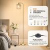 LMaxhome Stehlampe LED Modren Stehleuchte mit Glas Lampenschirm, Höhe 170cm Wohnraumlampe, Fußschalter, LED wechselbar, Warmes Weiß, mit E27-Fassung&Glühbirne Eckleuchte für Büro Wohnzimmer Schlafzimmer Bild 3