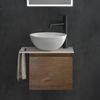 Alpenberger Badmöbel-Set mit Aufsatzwaschbecken Waschtisch mit Unterschrank & Keramikplatte, (Waschtischunterschrank mit Softclose, Waschbeckenunterschrank hängend), Gäste WC Waschbecken mit Unterschrank und Waschtischplatte Bild 2