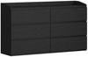 Kommode 138 cm, Kommode mit 6 Schubladen, Seitenschrank mit Arbeitsfläche, Spind mit Oberem Geländer, Geeignet für Wohnzimmer und Schlafzimmer, 40 x 138 x 84 cm, Schwarz Bild 2
