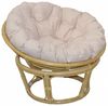 Papasansessel mit Rosenkissen, 80 cm beige Bild 2