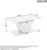 KLAM HOME Couchtisch 100*50*46 cm Couchtisch Sonderform, Kaffeetisch mit LED-Leuchten (hochglänzende Wohnzimmertisch, Sofatisch,Beistelltisch), geeignet für kleine Räum,Weiß,V-Form Bild 3