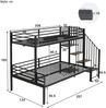 Etagenbett mit 2 Liegeflächen und Treppe (90x200cm/120x200cm) Kinderbett mit Regal und Rausfallschutz, Jugendbett, Metallbett Bild 5
