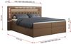 Boxspringbett - Doppelbett mit Multipocket-Matratze und LED - GOLD-6 - 120x200cm - Braun Kunstleder - H3 Bild 5