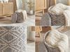 Sitzhocker mit Stauraum aus Stoff 40cm Grau Rund - Design Boho Stoffhocker mit abnehmbarem Deckel - Polsterhocker Schminktisch Hocker - Beistellhocker für Wohnzimmer Handmade Bild 5