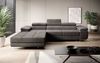 Designer Sofa Calvera mit Schlaf- und Klappfunktion Anthrazit Samt Links Bild 3