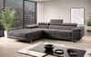 Designer Sofa Calvera mit Schlaf- und Klappfunktion Anthrazit Samt Links Bild 2