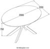 HOME DELUXE Esstisch Oval AVENTIS inkl. Sternfuß - 200 x 120 cm Dark Oak Bild 5