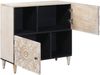 vidaXL Sideboard mit Speicher Weiß 80 x 33,5 x 75 cm Massivholz Mango 4018395 Bild 2
