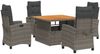 vidaXL 5-tlg. Garten-Essgruppe mit Kissen Grau Poly Rattan 3277401 Bild 2