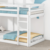 Merax 90*200cm Etagenbett, Kinderbett, Hausbett für Mädchen und Jungen, mit Leiter & Baldachin, bodentief, massivholz, weiß Bild 3