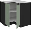 Küchen Eckunterschrank 90x90 cm Küche ARIA Aquamarin ultra matt + Schwarz matt, hochwertige Fronten mit Anti Fingerprint Beschichtung Küchenzeile Küchenblock Bild 3