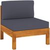 vidaXL 4-Sitzer-Gartensofa mit Dunkelgrauen Auflagen Massivholz Akazie 3057947 Bild 5