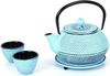 ECHTWERK Geschirr-Set Teeservice im Vintage-Design (4-tlg), Gusseisen, Teekanne 0,8L, Sieb abnehmbar, Teebereiter, Untersetzer + 2 Teetassen Bild 4
