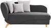 Vente-unique - PENELOPE Chaise longue Stoff Grau - B 80 cm x H 81 cm x L 160 cm Bild 2