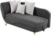 Vente-unique - PENELOPE Chaise longue Stoff Grau - B 80 cm x H 81 cm x L 160 cm Bild 4