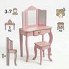 BOXIMO Schminktisch Kinderschminktisch REIA, mit Spiegel und Hocker im Set, rosa Bild 4