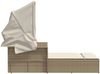 vidaXL Doppel-Sonnenliege mit Dach und Auflagen Beige Poly Rattan 365810 Bild 5