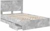 vidaXL Bettrahmen mit Kopfteil Beton Grau 135 x 190 cm Ingenieurs Holz 3409471 Bild 5